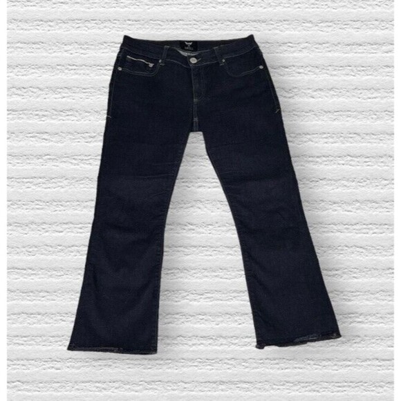 Care Label Cigar Bell Crop Black Jeans Barney’s New York Size 27 Raw Hem - Picture 1 of 9